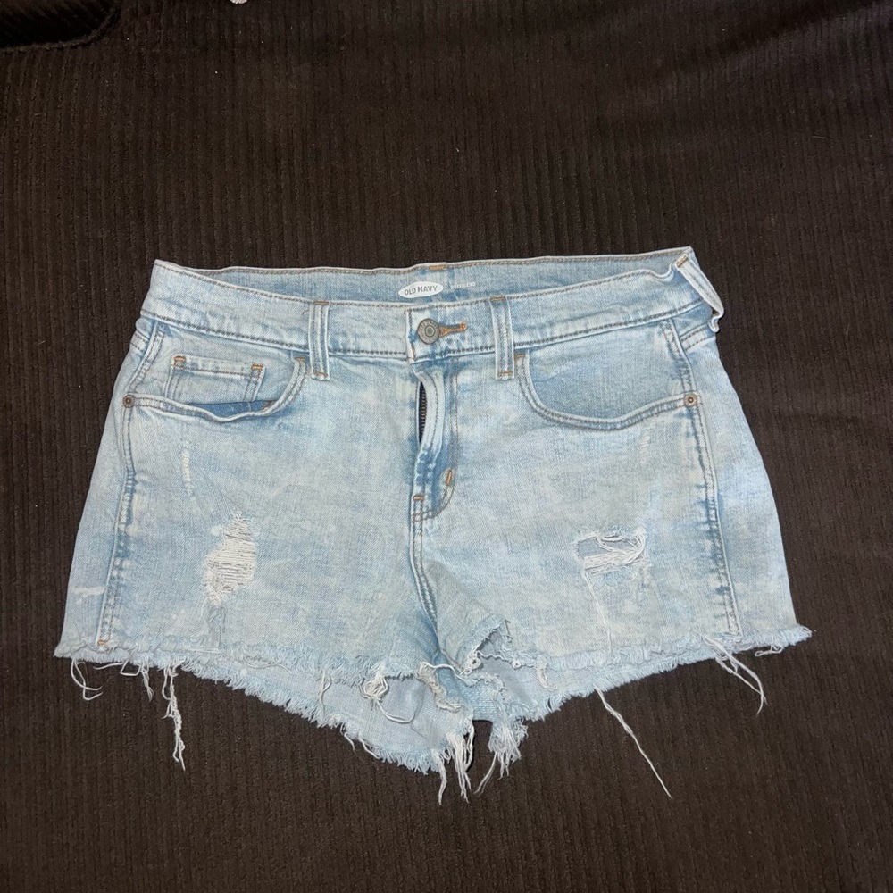 Old Navy Light Blue Distressed Denim Cutoff Shorts